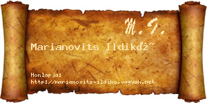 Marianovits Ildikó névjegykártya